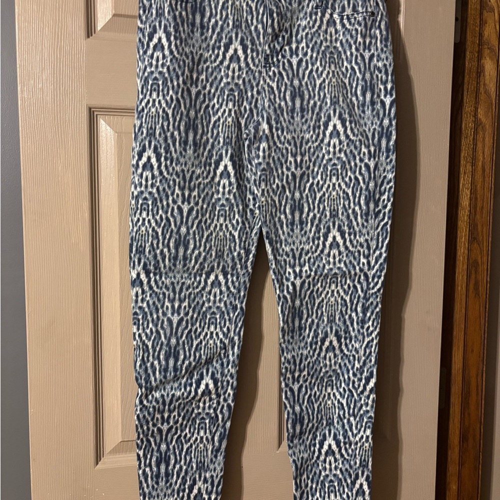 Liverpool Blue and White Abstract Print pants